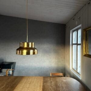 Ateljé Lyktan ”Bumling” by Anders Pehrson 1970’s Brass Ceiling Lamp