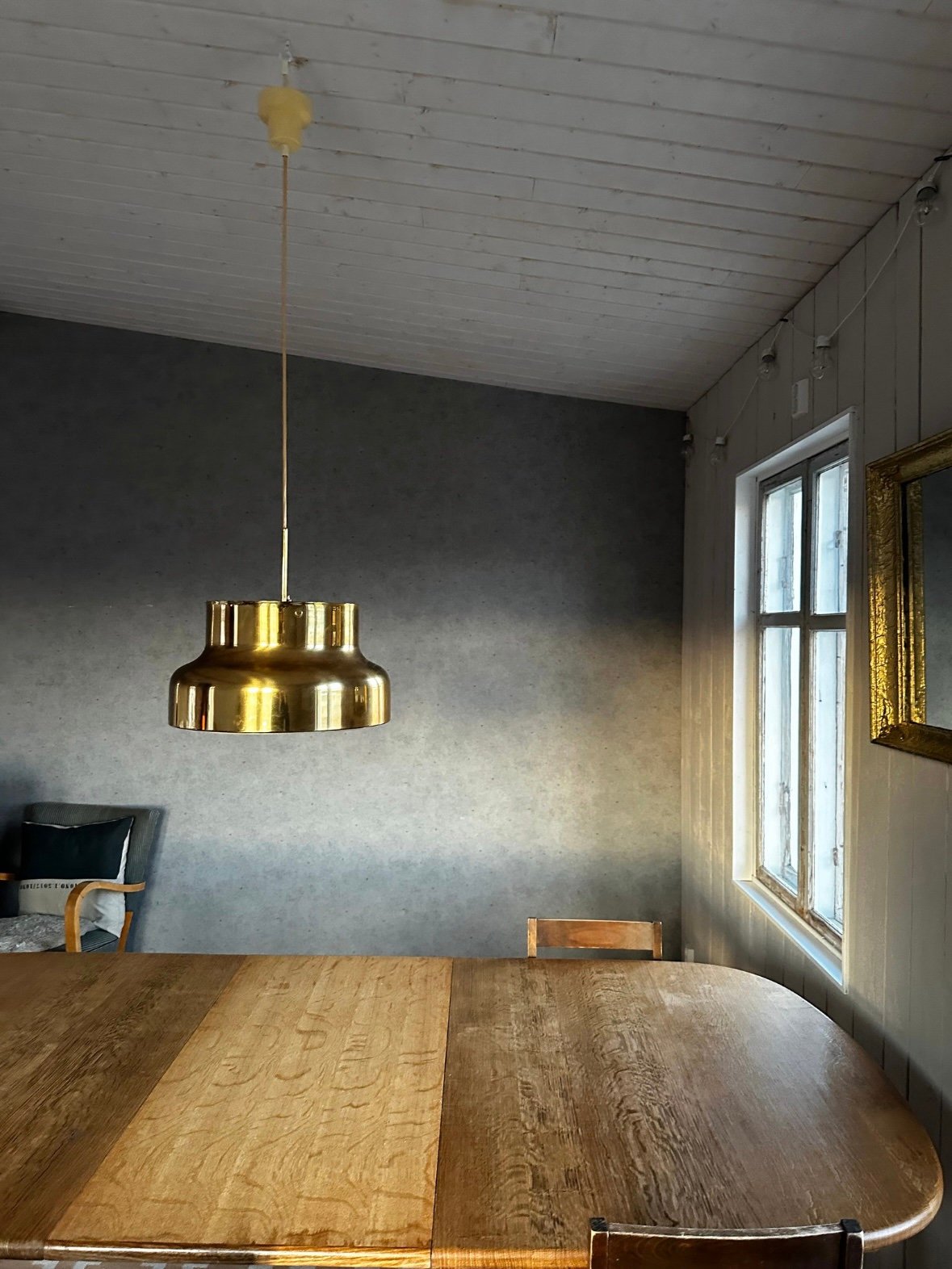 Ateljé Lyktan ”Bumling” by Anders Pehrson 1970’s Brass Ceiling Lamp