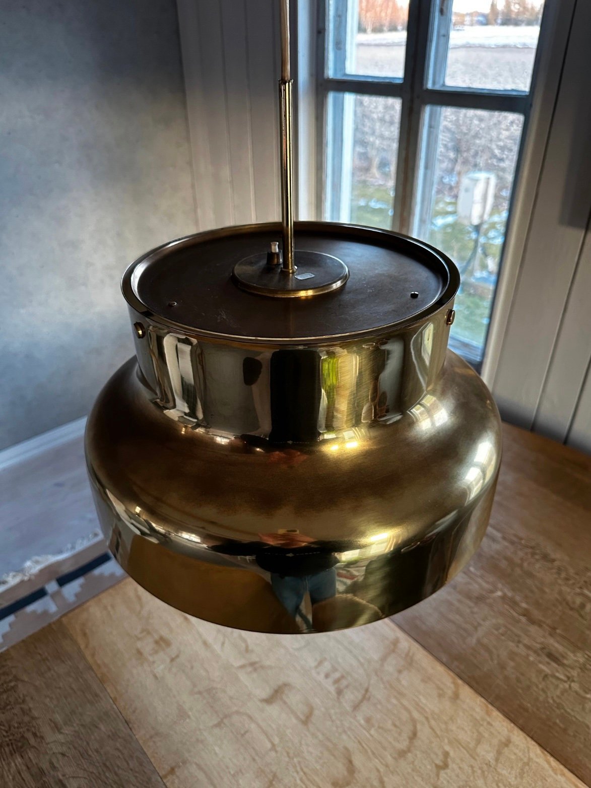 Ateljé Lyktan ”Bumling” by Anders Pehrson 1970’s Brass Ceiling Lamp - Image 4