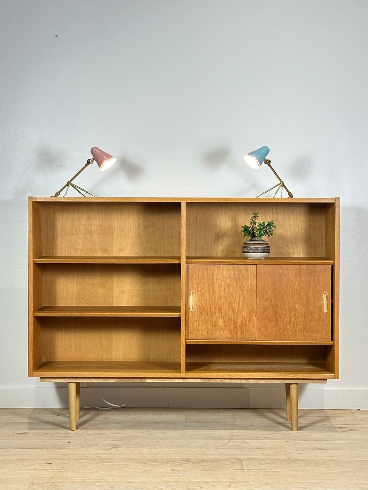 Poul Hundevad Danish Oak Bookshelf Cabinet