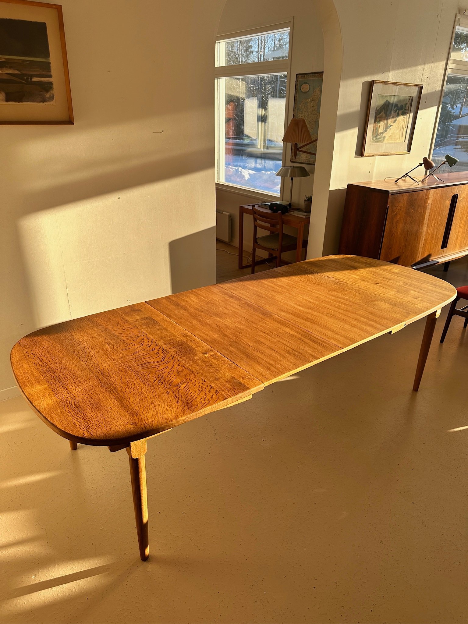 Danish Oak Dining Table - Image 3