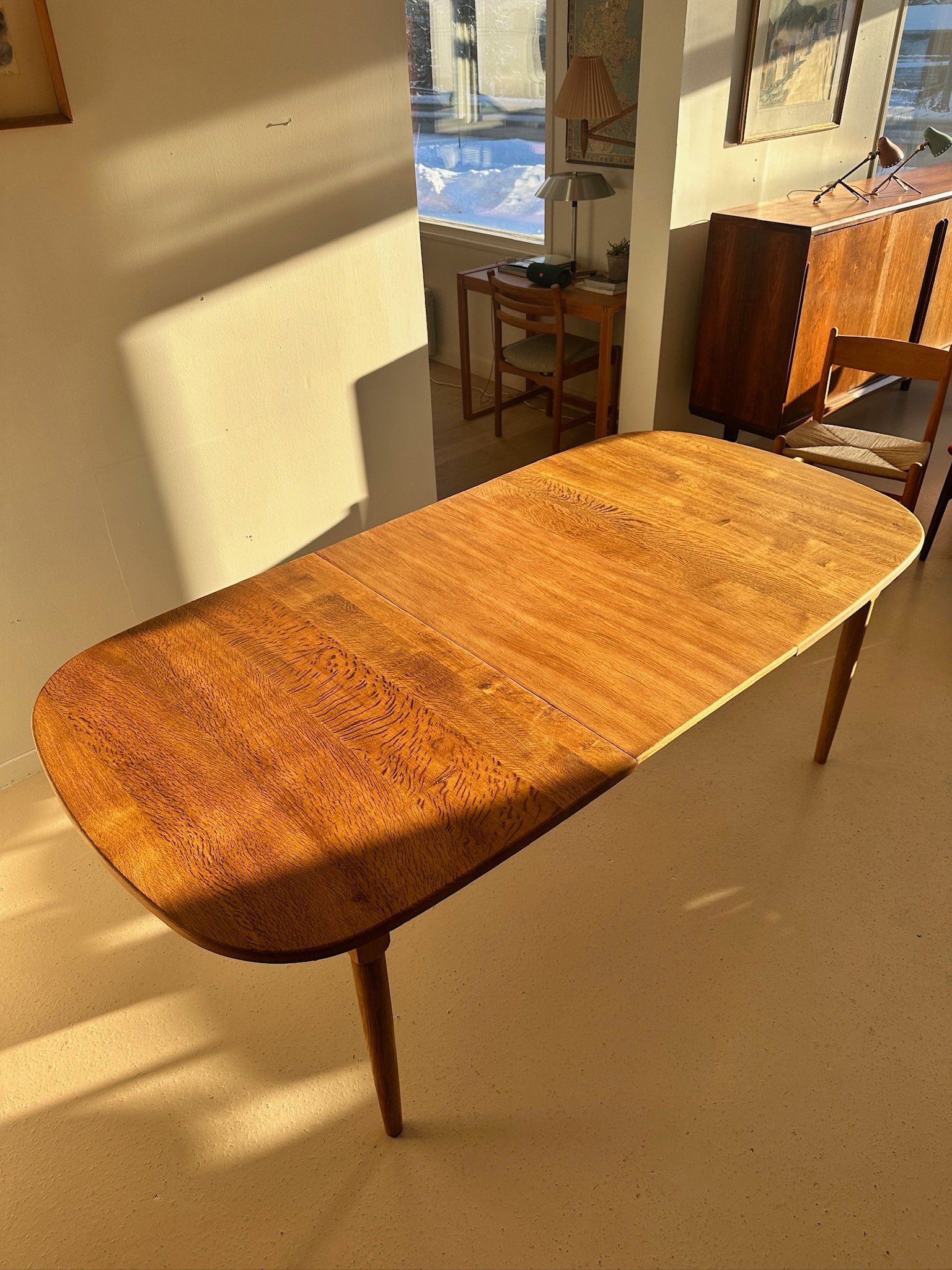 Danish Oak Dining Table - Image 6