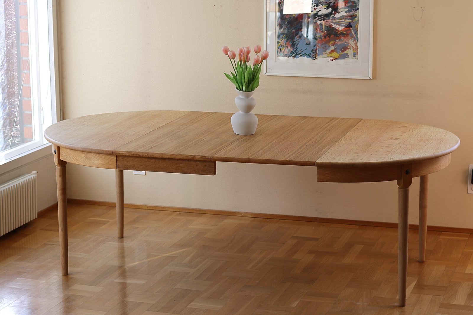 Danish Round White Oak Table - Image 2