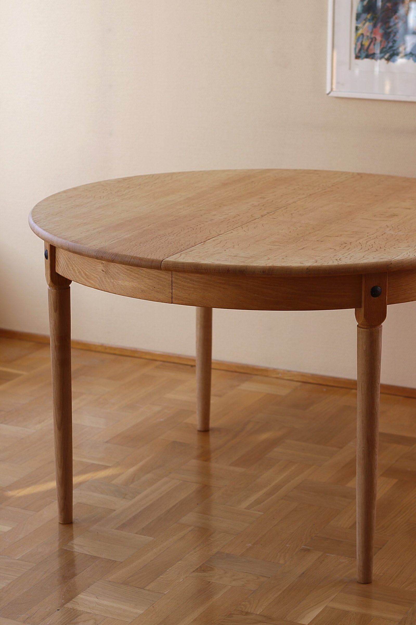 Danish Round White Oak Table - Image 4