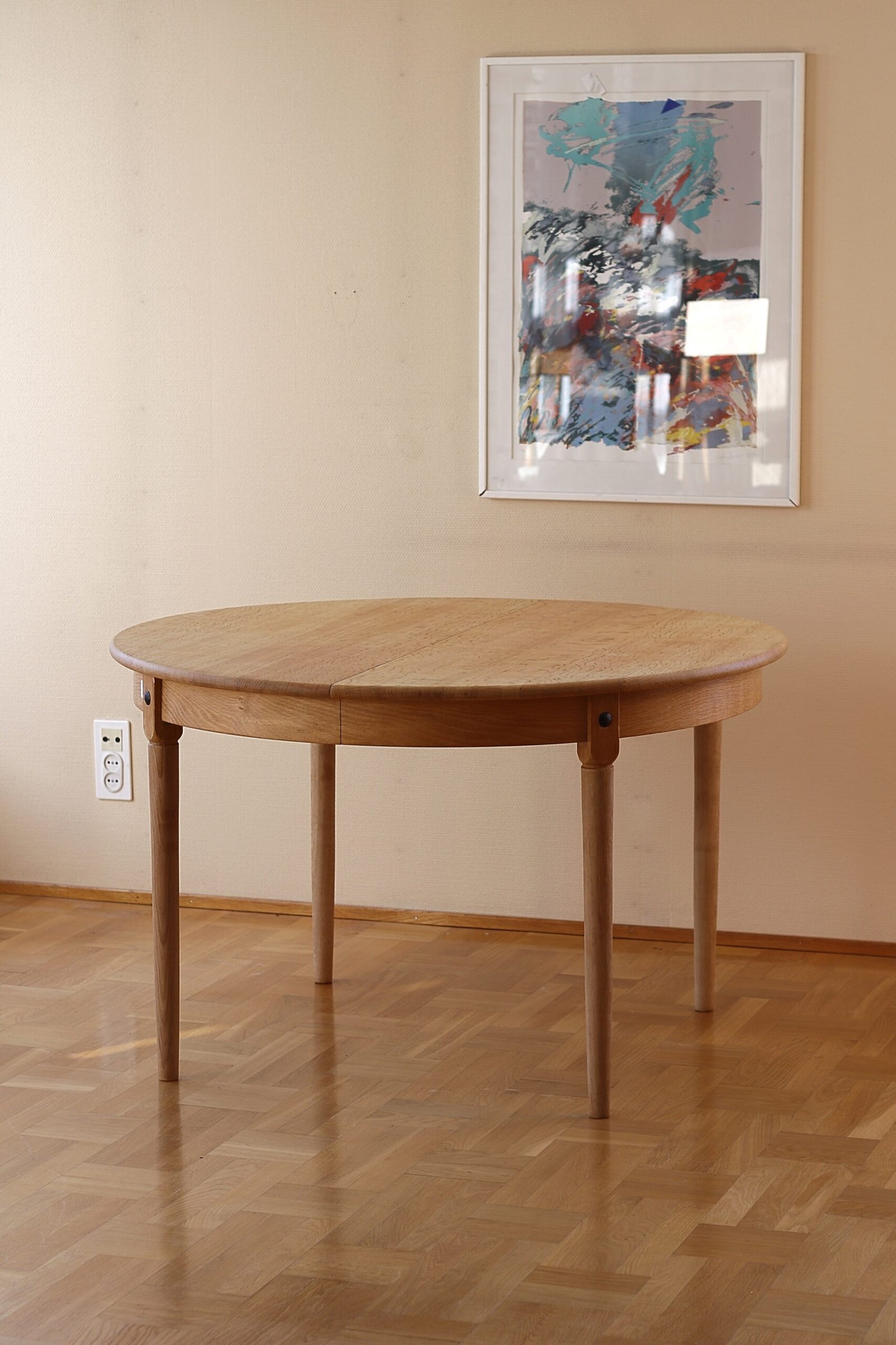 Danish Round White Oak Table - Image 6