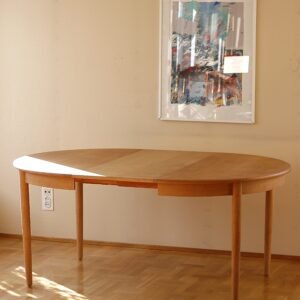 Danish 1960’s Round Oak Dining Table
