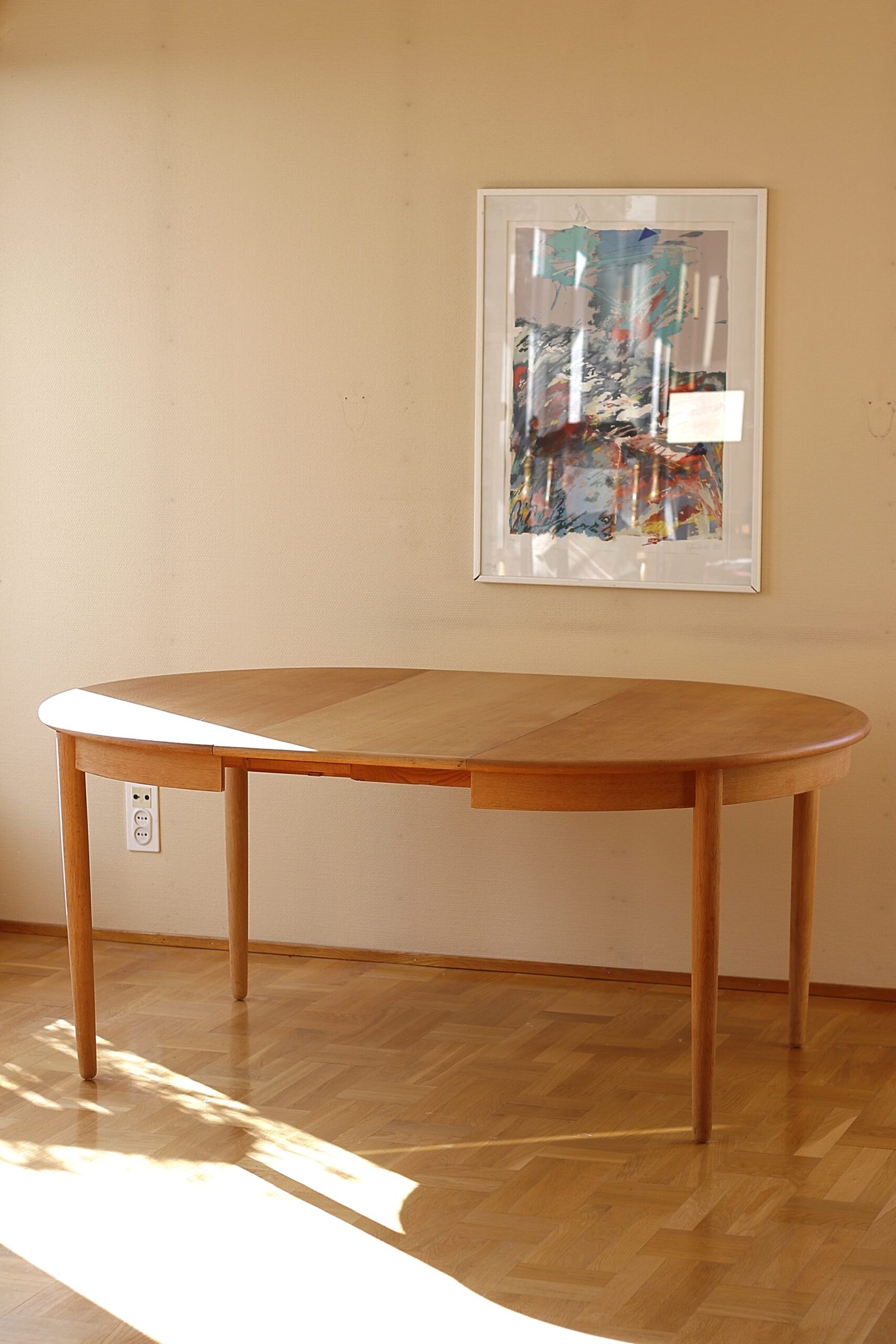 Danish 1960’s Round Oak Dining Table