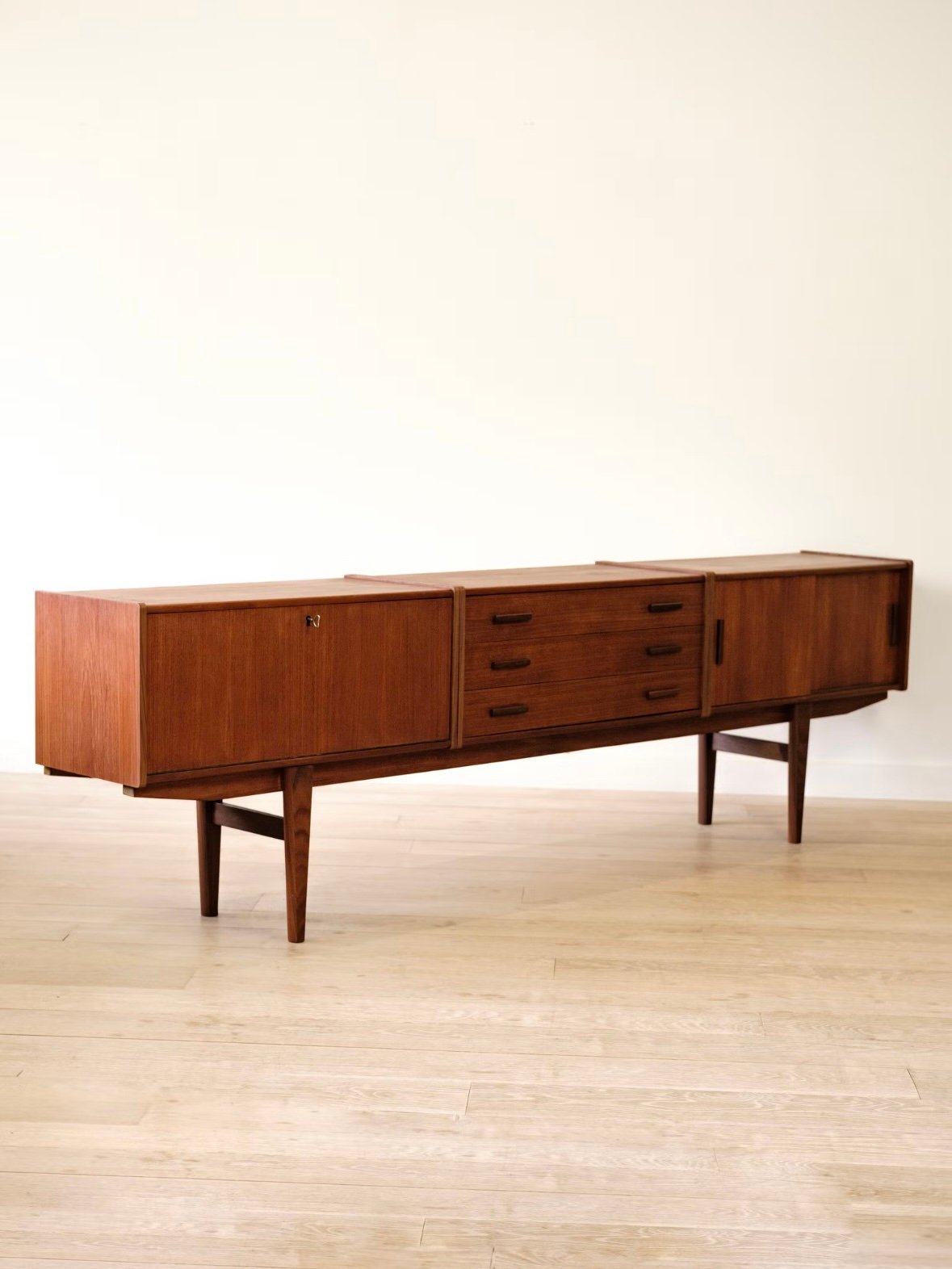Danish 2,4 m Low Teak Sideboard