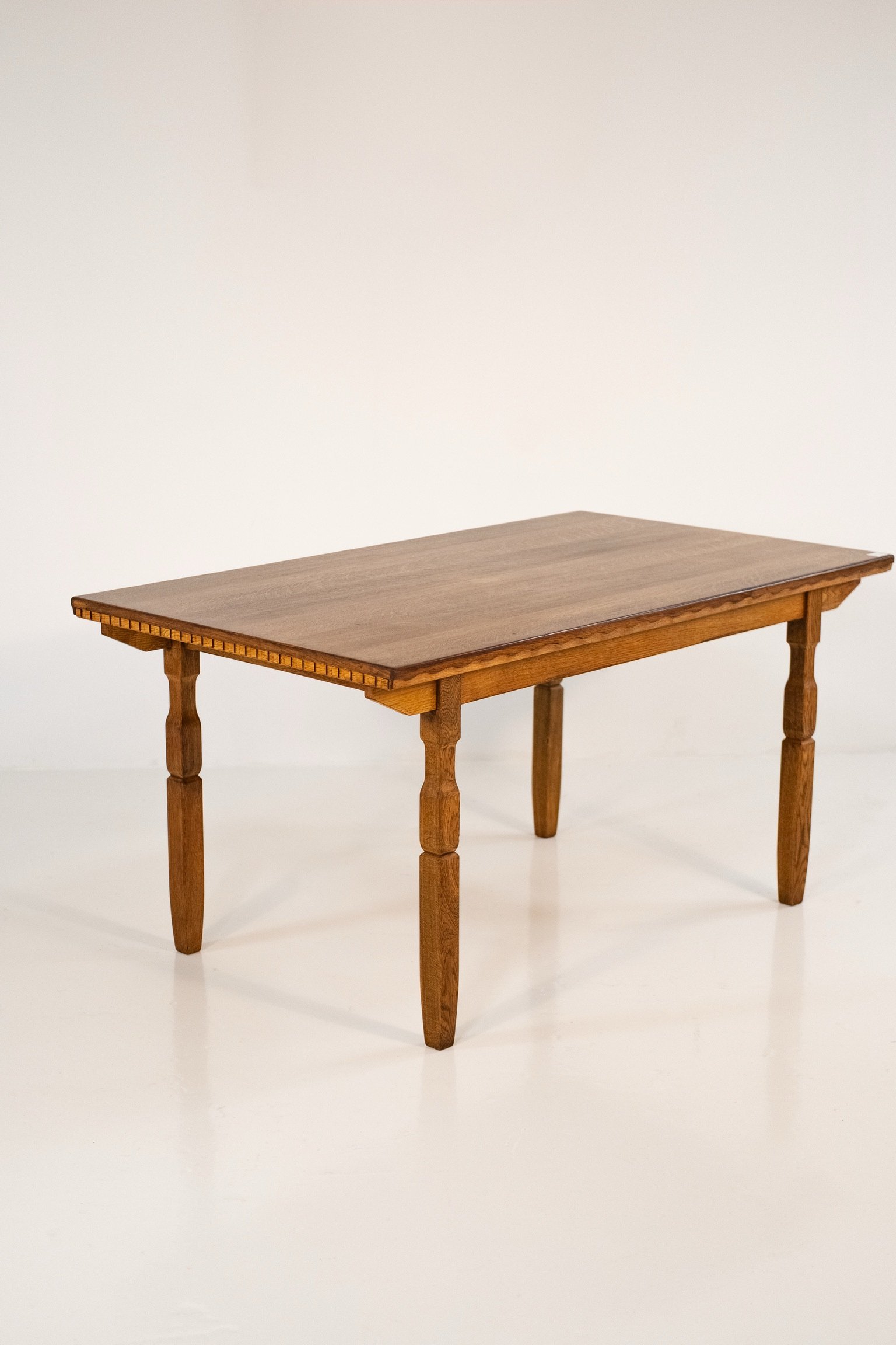 Danish Stained Oak Dining Table - Image 3