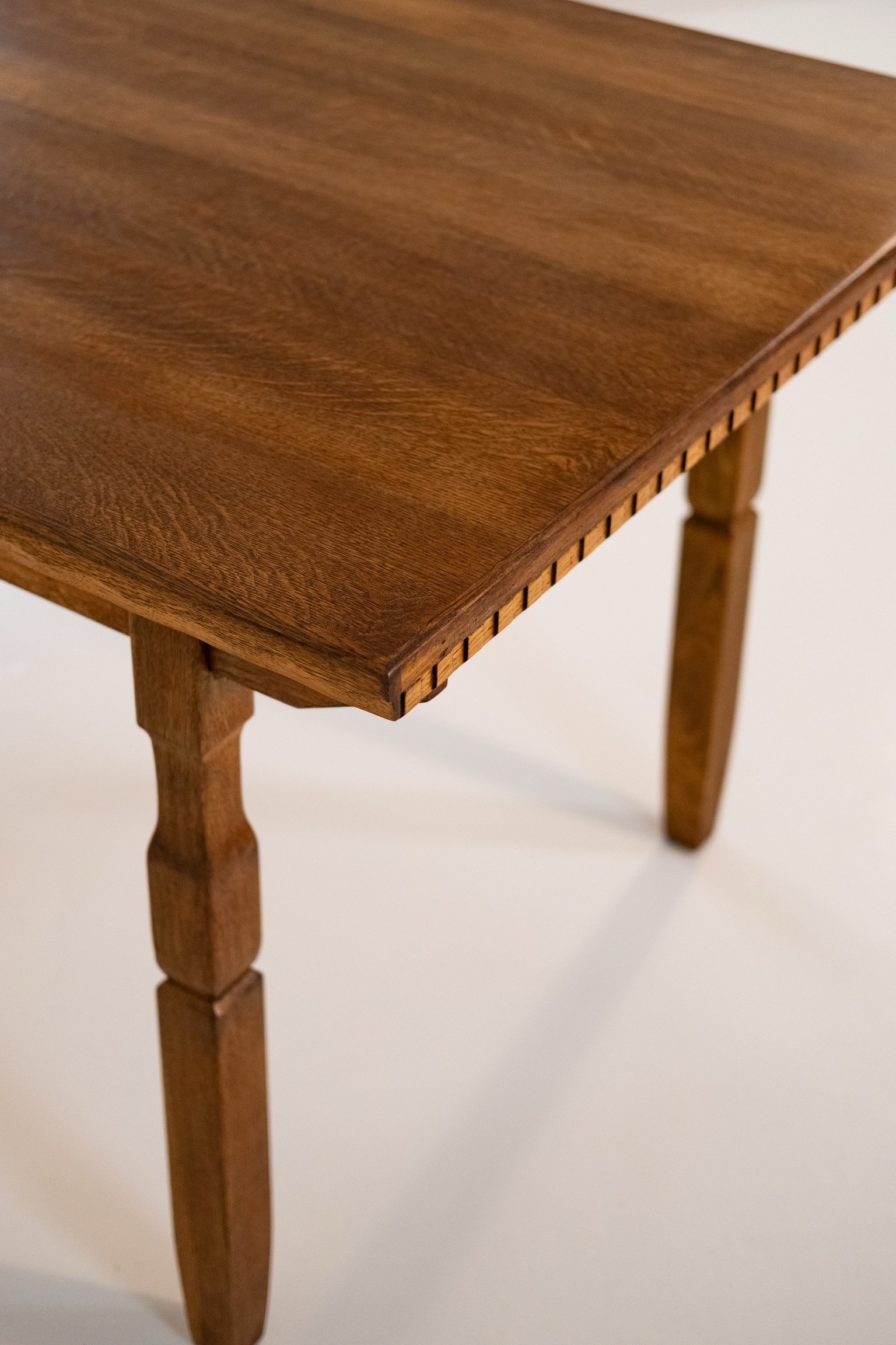 Danish Stained Oak Dining Table - Image 5