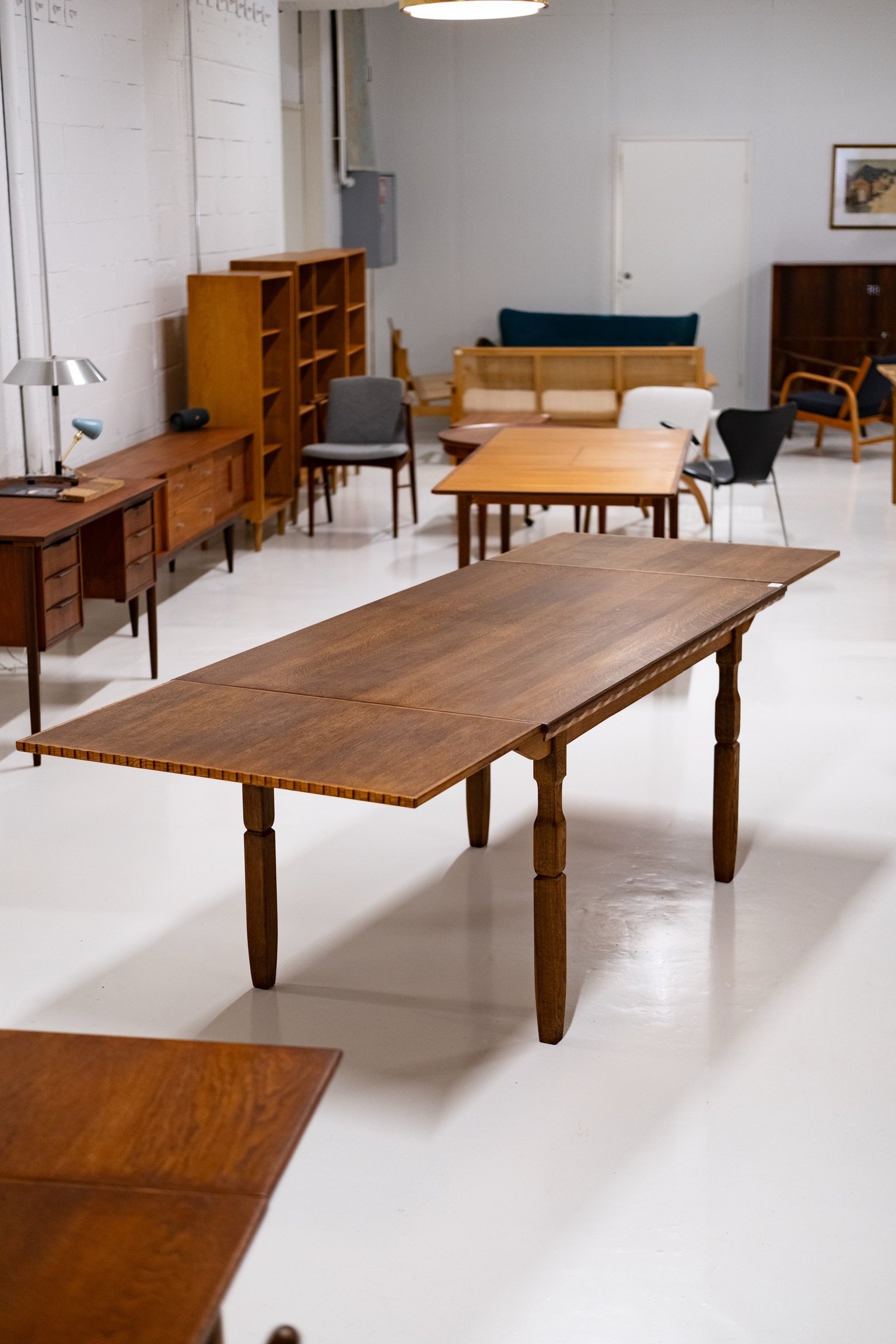 Danish Stained Oak Dining Table - Image 2